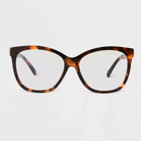 Universal Thread Women's Cateye Blue Light Filtering Glasses-Brown - Picture 1 of 2